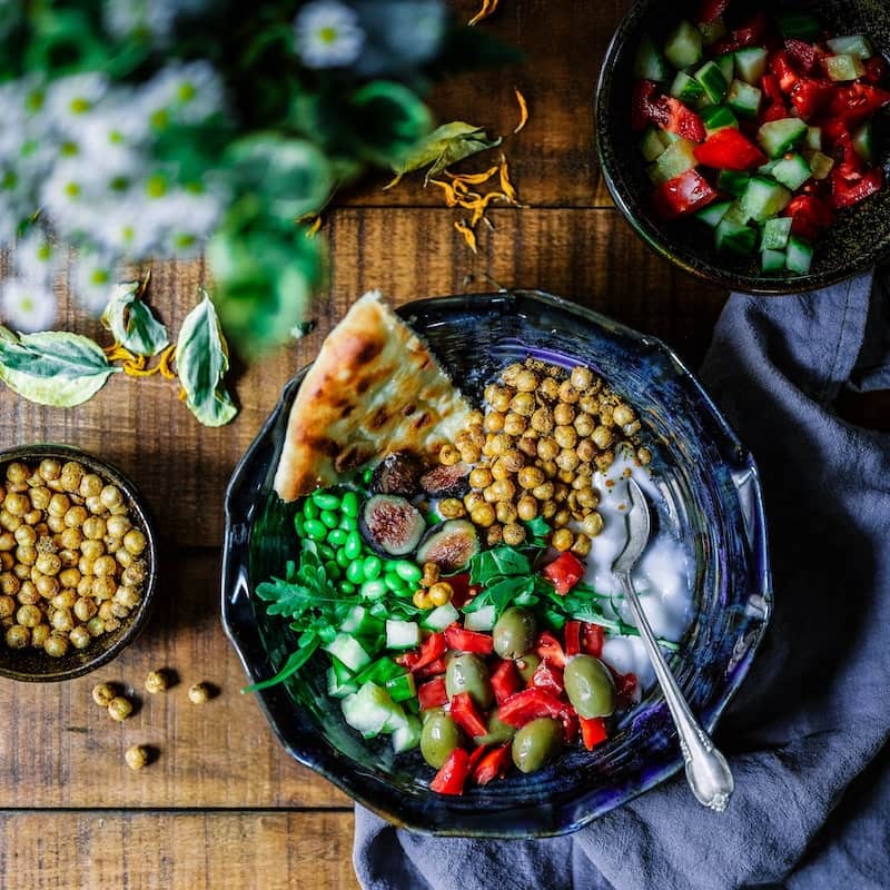 Photo of beautifully arranged foods