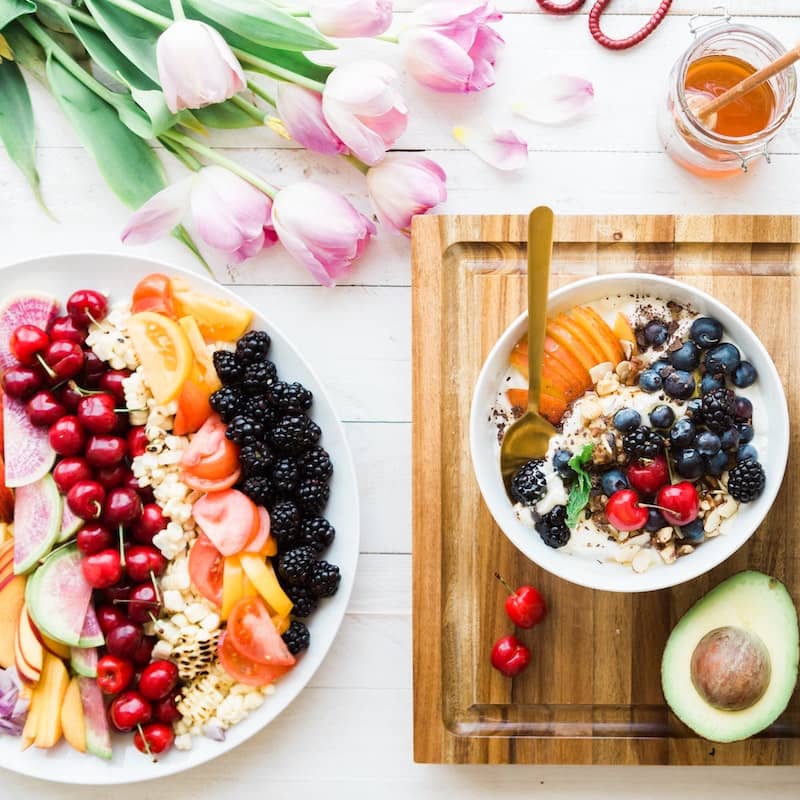 Photo of beautifully arranged foods